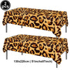Two leopard print fabric table runners for party decorations