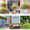 Various artificial flower bouquets and potted plants for outdoor decor