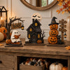 Halloween Spooky Decor Set – Ghost, Pumpkin & Black Cat Wooden Signs