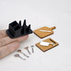 Miniature Dollhouse Kitchenware Set with Storage Rack
