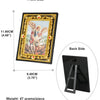 Front and back views of a framed Catholic Holy Family Icon with Archangel St. Michael for tabletop display