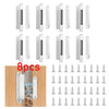 A set of 8 magnetic cabinet door closers and 12 metal cabinet door magnetic closers are shown with installation examples.