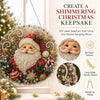 DIY Christmas keepsake featuring a festive Santa figure made from pearl bead art on an acrylic board