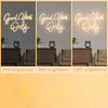 Three versions of a glowing neon sign displaying Good Vibes Only in different brightness levels