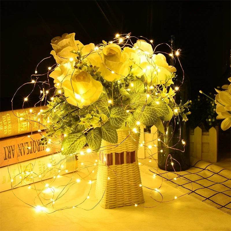 Solar-Powered Outdoor Festoon String Lights with Waterproof Garland Design