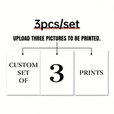 Instructions for ordering a 3-piece set of custom photo canvas prints.