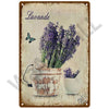 A rustic metal sign featuring lavender flowers and a butterfly, with the word Lavande written above.