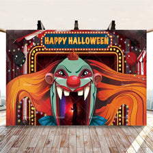 Evil Clown Circus Halloween Photography Backdrop