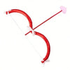 Red heart-shaped bow and arrow prop for costumes and parties