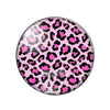 Pink leopard print glass cabochons for jewelry making