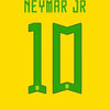 Yellow canvas wall art featuring the name Neymar Jr and the number 10 in green.