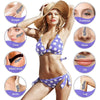 Diagram showing various body parts where hard waxing beans can be used for hair removal.