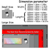 Diagram showing dimension parameters for a mouse pad, including small and large sizes.