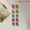 A set of ten frosted bear-shaped magnetic chalkboard and message stickers in various pastel colors.