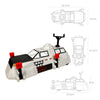 A white and black model of a Titus Tornado Chaser armored vehicle, shown in side view and top view.