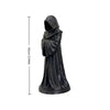 Schwarze Harzstatue einer gotischen Grim Reaper Figur.