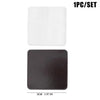 A set of one white and one dark brown acrylic fridge magnets.