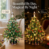 A beautiful, decorated Christmas tree with sparkling beads and lights, displayed in a festive setting.