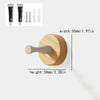 Solid beech wood wall hook rack with four hooks and a wooden handle.