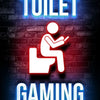 Neon sign featuring the words TOILET and GAMING on a brick wall background.