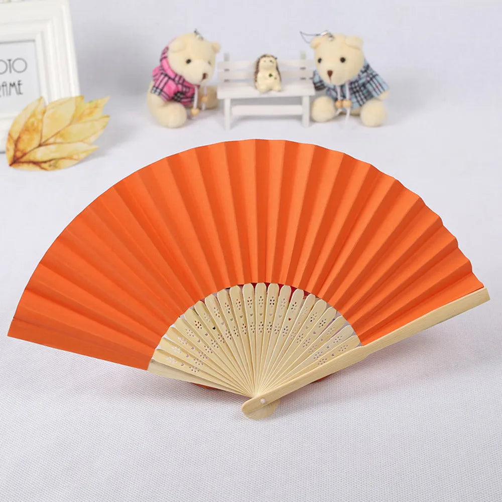 Elegant Foldable Bamboo Hand Fan for Weddings & Parties