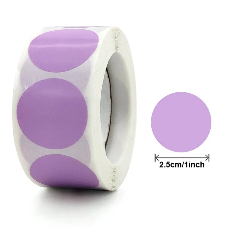 Roll of purple heart-shaped seal stickers for crafting and packaging