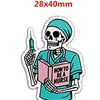 A cartoon skull wearing a nurse uniform holding a book titled How to Be a Nurse