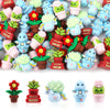A variety of colorful 3D silicone plant beads in various shapes and colors for jewelry making and DIY crafts
