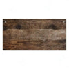 A rustic wooden sign with personalized text, featuring dark brown wood grain and mounted with visible nails.
