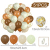 A collection of 51 metallic pearl balloons in various shades and sizes, including confetti accents.