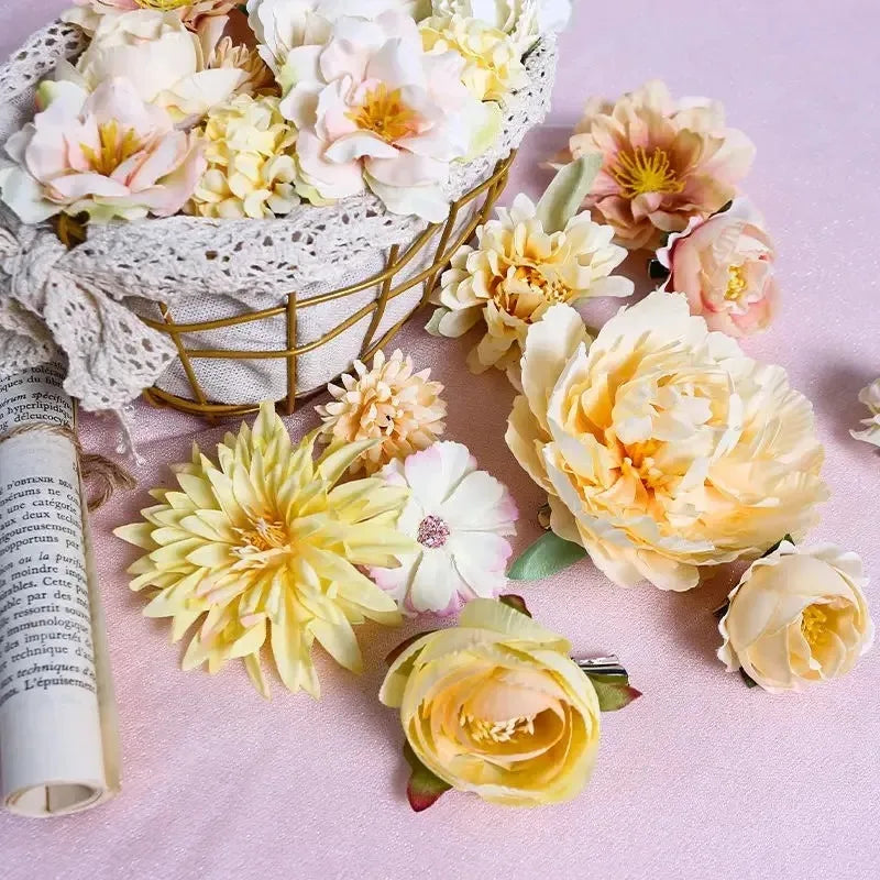 Mixed Silk Rose Artificial Flowers for Home & Wedding Decor
