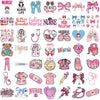 A collection of pink bow nurse themed stickers for laptops, water bottles, and DIY projects.