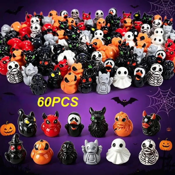 Quirky Mini Resin Duck Figurines with Spooky Designs