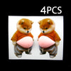 Four orange Shiba Inu squishy stickers with puffy bellies