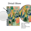 Detail show of a colorful canvas wall art print featuring botanical patterns and rich colors