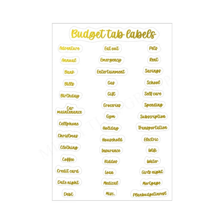 Transparent PET Index Tab Stickers with Hot Stamping – Monthly & Budget Organizers