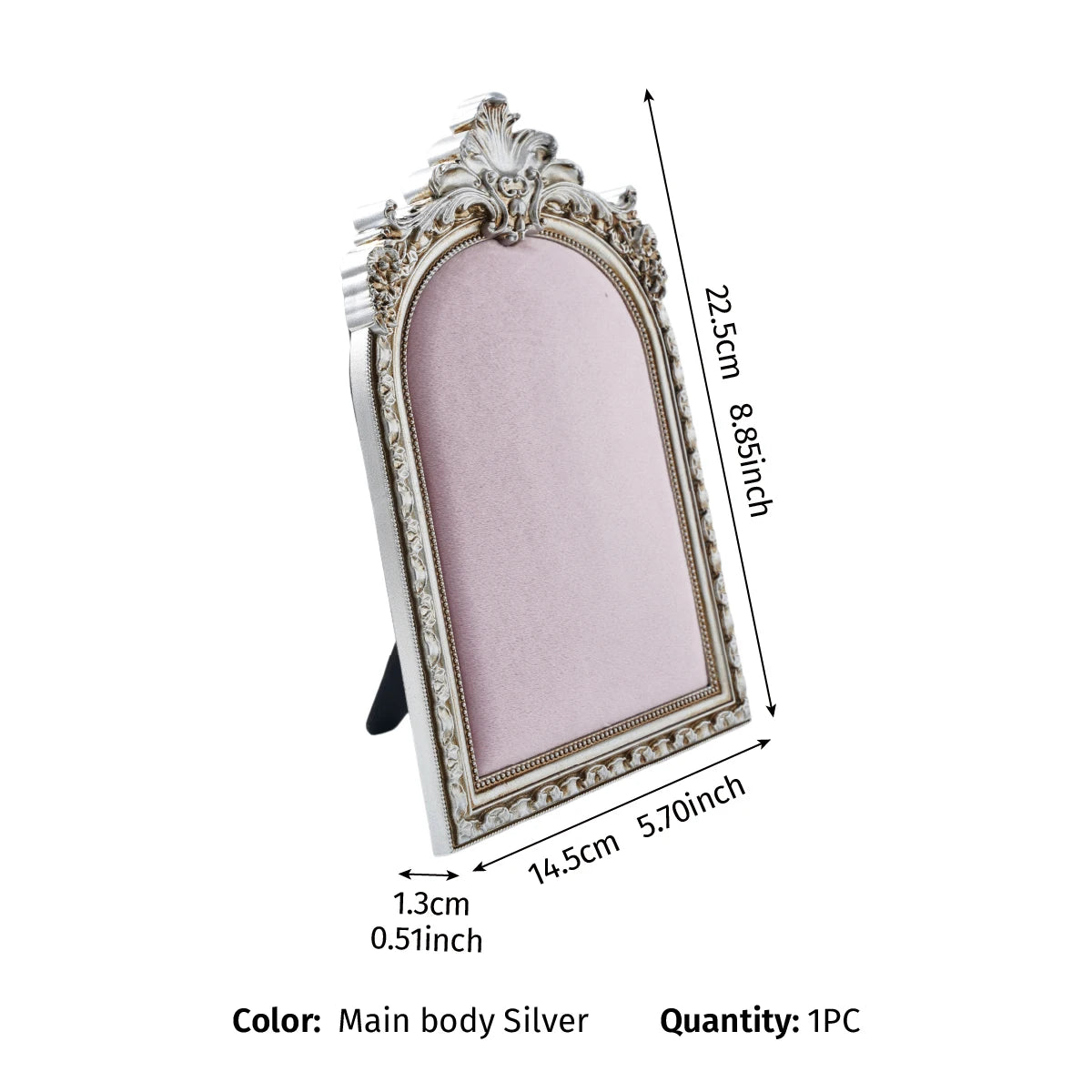 European-Style Velvet Jewelry Display Stand with Silver-Plated Floral Detail
