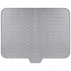 A gray silicone drain mat with a textured, ribbed surface for kitchen sink use.