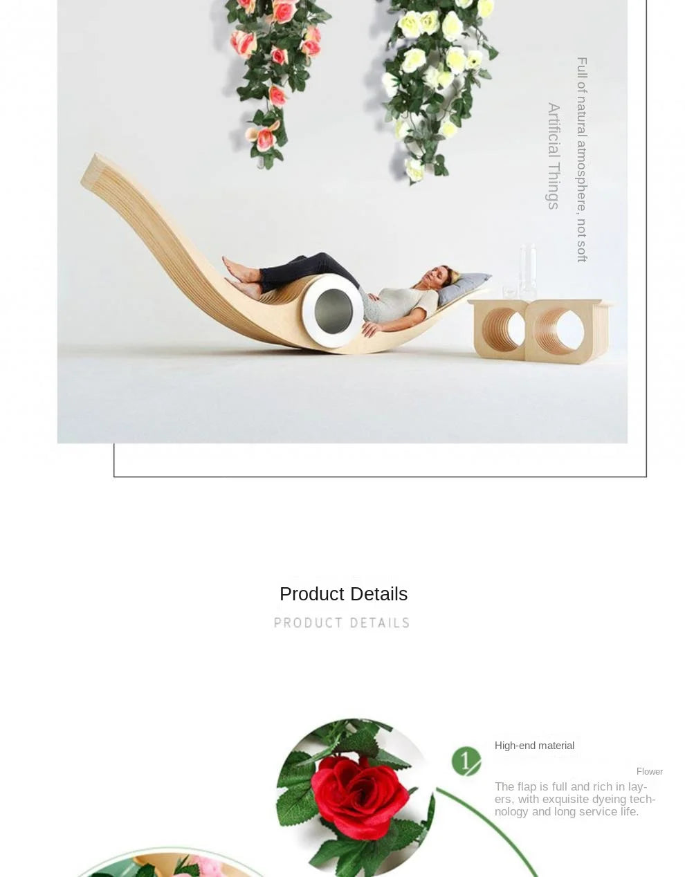 Silk Rose Hanging Vine - Faux Flower Garland for Home Décor