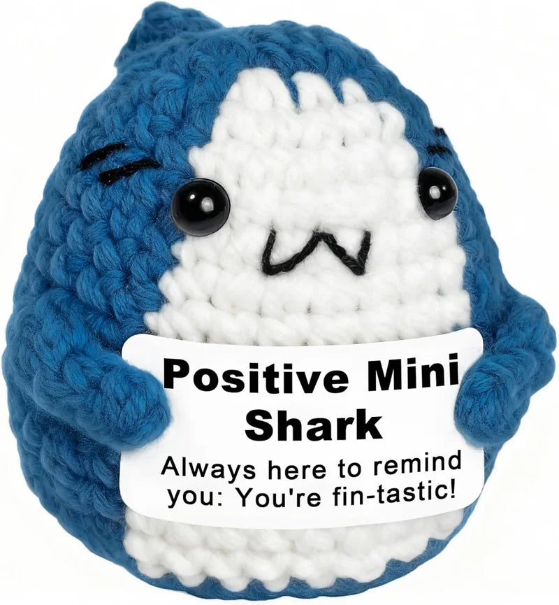 Handmade Crochet Emotional Support Animal Doll with Heartfelt Card