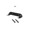 A black wall mount display holder for die-cast car models with two mounting screws.
