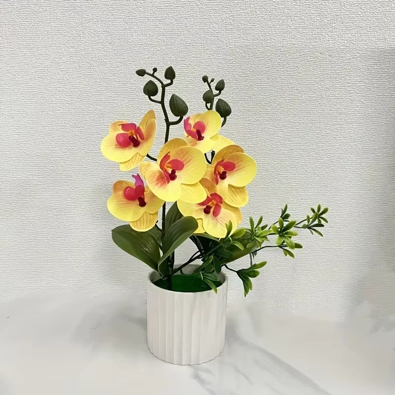 Artificial Butterfly Orchid Bouquet – 9 Silk Blooms for Home & Event Decor