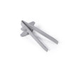 A pair of gray reusable wheat straw finger chopsticks shown from above.