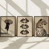 Frameless Leopard & Black-White Gallery Canvas Poster Set (3-Piece)
