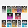 A pack of thirty-six transparent card sleeves protector packs for trading cards.