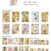 Collection d'échantillons de papier de journal pour le style Rose Manor, en différentes tailles et designs.