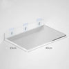 Clear acrylic floating shelf with wall mounts, measuring 15cm by 40cm.
