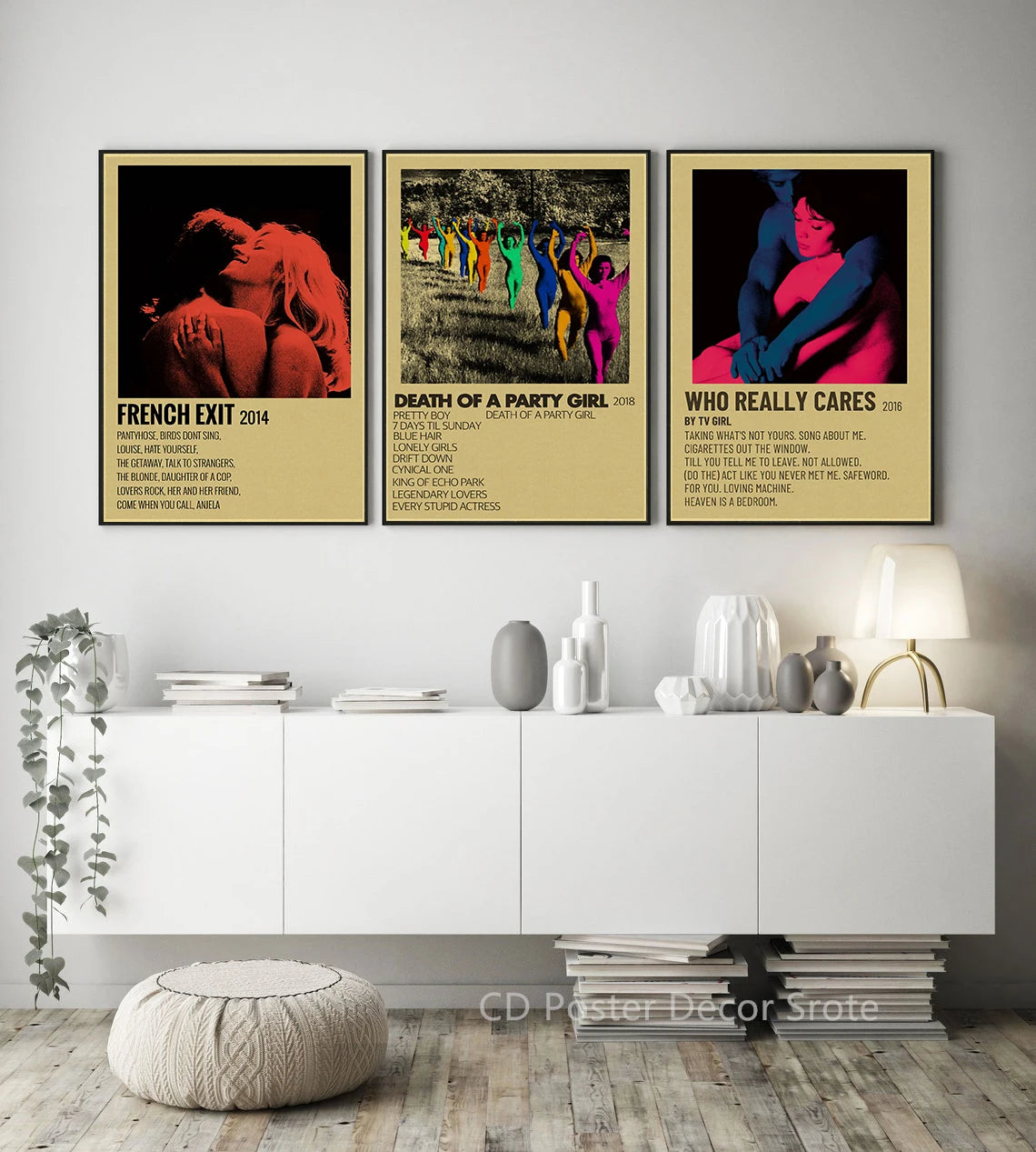 A set of three framed wall art prints featuring vintage photography of lovers.