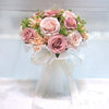 Elegant Silk Rose Bridal Bouquet with Baby's Breath
