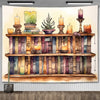 Enchanted Library Staircase Tapestry Wall Hanging